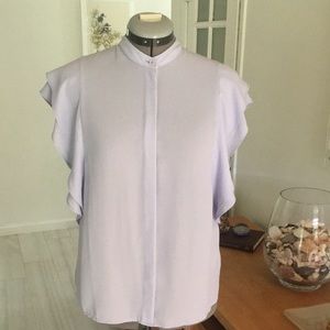Lovely  lavender blouse With flutter sleeves